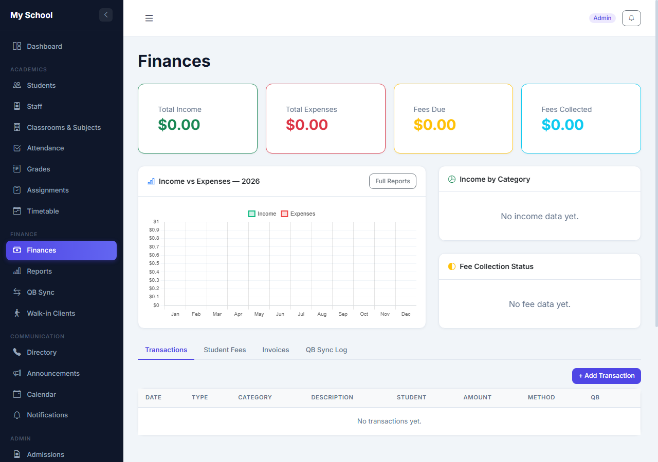 SchoolMS — Complete School Management System